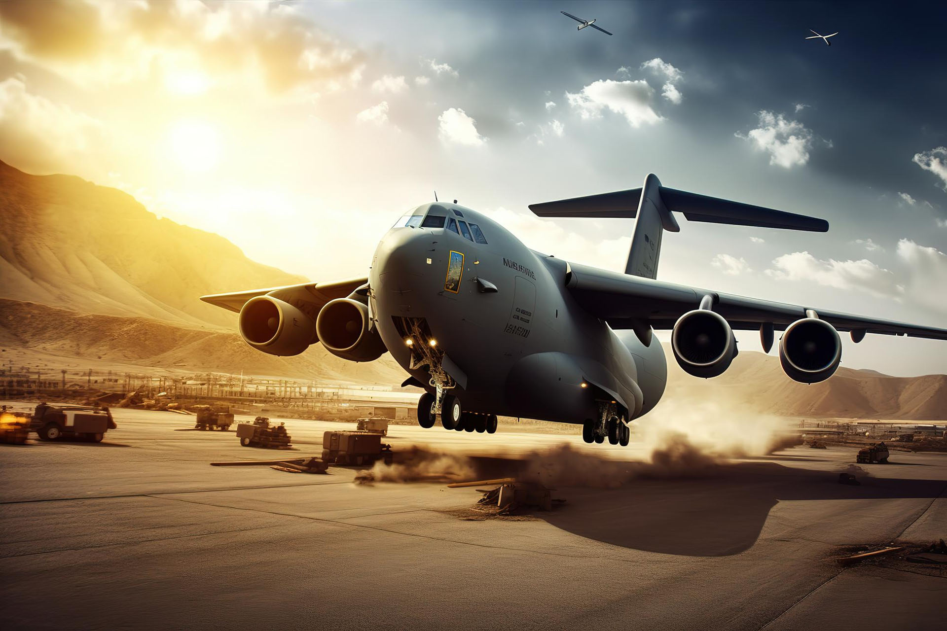 military aircraft sunny day