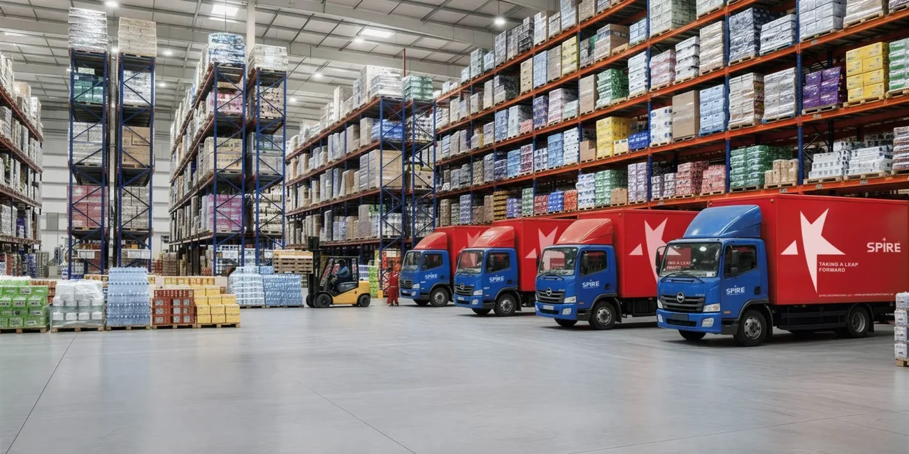 spire warehouse-with-truck