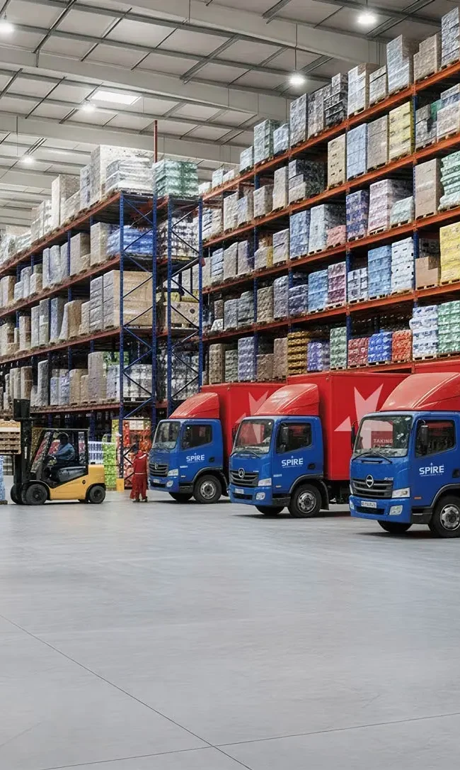 spire warehouse-with-truck