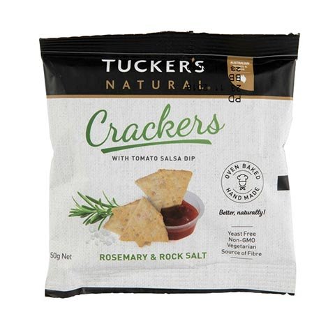 Tucker's Natural Rosemary R/Salt Crackers & Tomato Salsa Dip